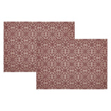 Medallion Burgundy Tan Jacquard Placemat Set of 2-Lange General Store