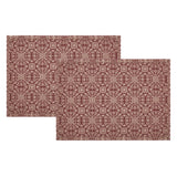 Medallion Burgundy Tan Jacquard Placemat Set of 2-Lange General Store