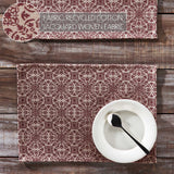 Medallion Burgundy Tan Jacquard Placemat Set of 2-Lange General Store