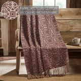Medallion Burgundy Tan Jacquard Woven Throw-Lange General Store