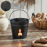 Metal Bucket w/Star Cutout Black-Lange General Store