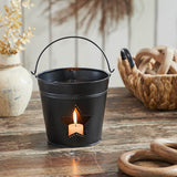 Metal Bucket w/Star Cutout Black-Lange General Store