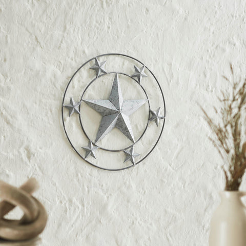 Metal Stars Round Wall Hanging-Lange General Store