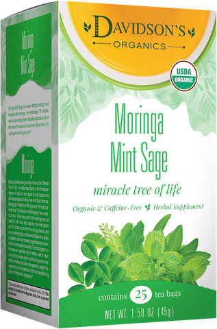 Moringa Mint Sage Organic Tea 25 Bag Box-Lange General Store