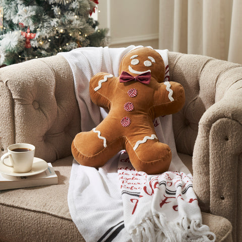 Mr. Gingerbread Appliqued Pillow-Lange General Store