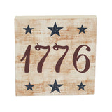 My Country 1776 w/Blue Stars Block Sign-Lange General Store