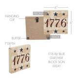 My Country 1776 w/Blue Stars Block Sign-Lange General Store
