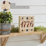 My Country 1776 w/Blue Stars Block Sign-Lange General Store