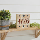My Country 1776 w/Blue Stars Block Sign-Lange General Store