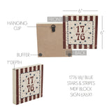 My Country 1776 w/Blue Stars & Stripes Block Sign-Lange General Store