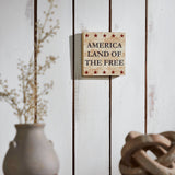 My Country America Land Of The Free w/Red Stars Block Sign-Lange General Store