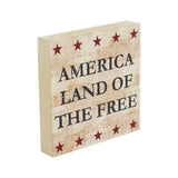 My Country America Land Of The Free w/Red Stars Block Sign-Lange General Store
