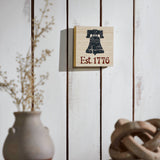My Country Blue Liberty Bell Est 1776 Block Sign-Lange General Store