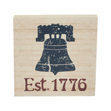 My Country Blue Liberty Bell Est 1776 Block Sign-Lange General Store