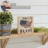 My Country Home Of The Brave American Flag On Map Block Sign-Lange General Store