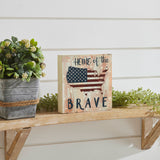 My Country Home Of The Brave American Flag On Map Block Sign-Lange General Store