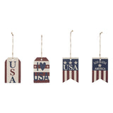 My Country USA Red White Blue Ornament Set of 4-Lange General Store