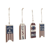 My Country USA Red White Blue Ornament Set of 4-Lange General Store