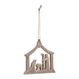 Nativity Ornament Feathered Finish-Lange General Store