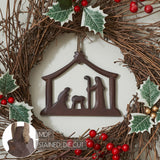 Nativity Scene Ornament Dark Finish-Lange General Store