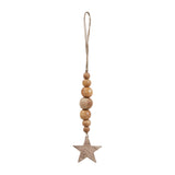 Natural Beads & Star Ornament-Lange General Store
