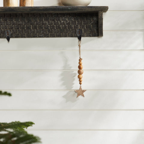 Natural Beads & Star Ornament-Lange General Store