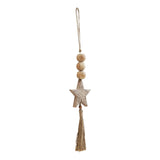 Natural Beads Star & Tassel Ornament-Lange General Store