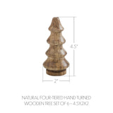Natural Four-Tiered Hand Turned Wooden Tree Set of 6-Lange General Store