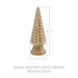 Natural Wooden Carved Cone Trees-Lange General Store