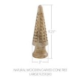 Natural Wooden Carved Cone Trees-Lange General Store