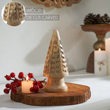 Natural Wooden Carved Cone Trees-Lange General Store