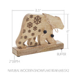 Natural Wooden Snowflake Bears-Lange General Store