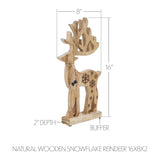 Natural Wooden Snowflake Reindeer-Lange General Store