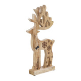 Natural Wooden Snowflake Reindeer-Lange General Store