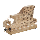 Natural Wooden Snowflake Sleigh-Lange General Store