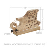 Natural Wooden Snowflake Sleigh-Lange General Store