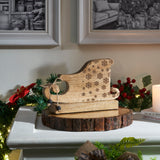 Natural Wooden Snowflake Sleigh-Lange General Store