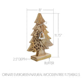 Ornate Evergreen Natural Wooden Tree-Lange General Store