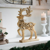 Ornate Prancer Wooden Reindeer-Lange General Store