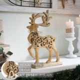 Ornate Prancer Wooden Reindeer-Lange General Store