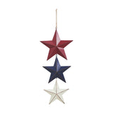 Painted Metal Red White Blue Stars Wall Hanging-Lange General Store