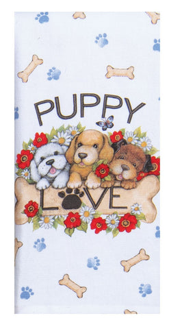 Playful Puppies Love Terry Towel-Lange General Store