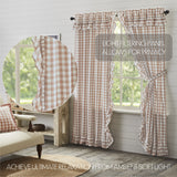 Portabella Buffalo Check Ruffled Long Panel Curtains-Lange General Store
