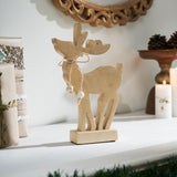 Pretty Prancer Brushed Gold Wooden Deer-Lange General Store