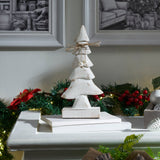 Pretty in Pearl Distressed White Wooden Trees-Lange General Store