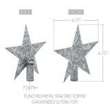 Punched Metal Star Tree Topper Galvanized-Lange General Store