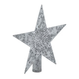 Punched Metal Star Tree Topper Galvanized-Lange General Store