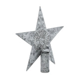 Punched Metal Star Tree Topper Galvanized-Lange General Store