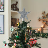 Punched Metal Star Tree Topper Galvanized-Lange General Store