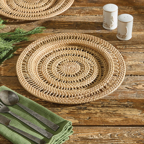 Rattan Spiral Charger Set-Lange General Store